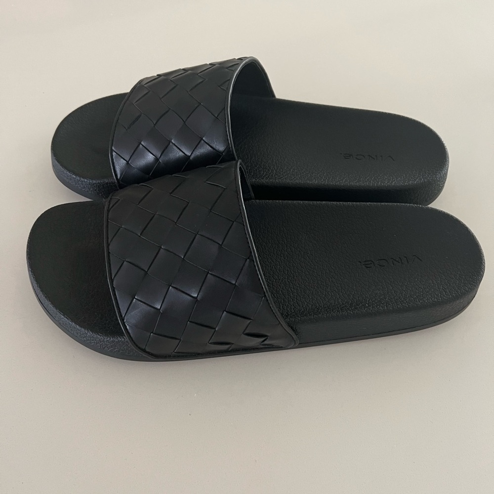 Vince Men's Watley 2 Leather Pool Slides Size 11